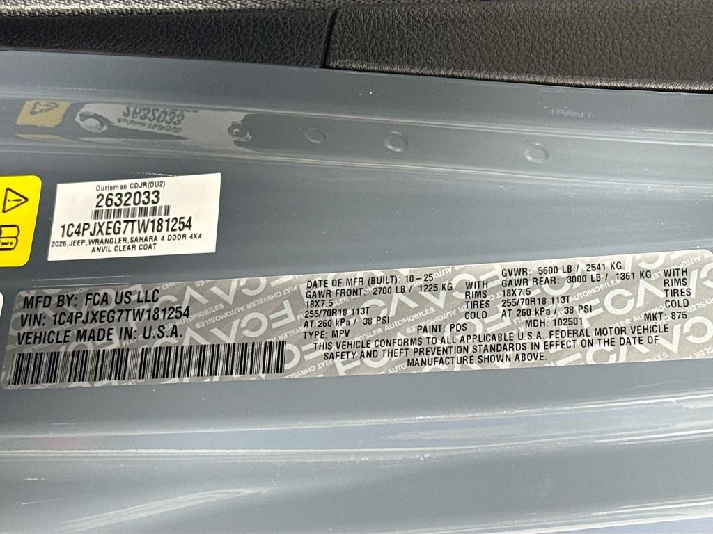 2026 Jeep Wrangler Sahara