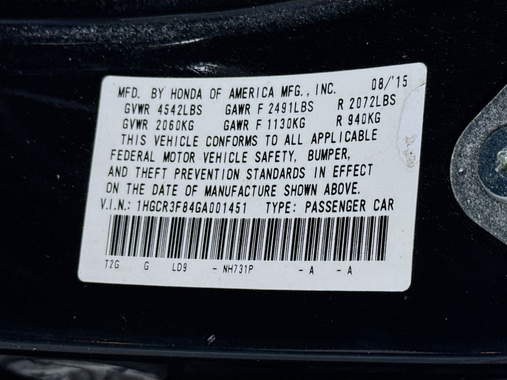 2016 Honda Accord EX-L V6