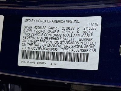 2019 Honda Accord EX
