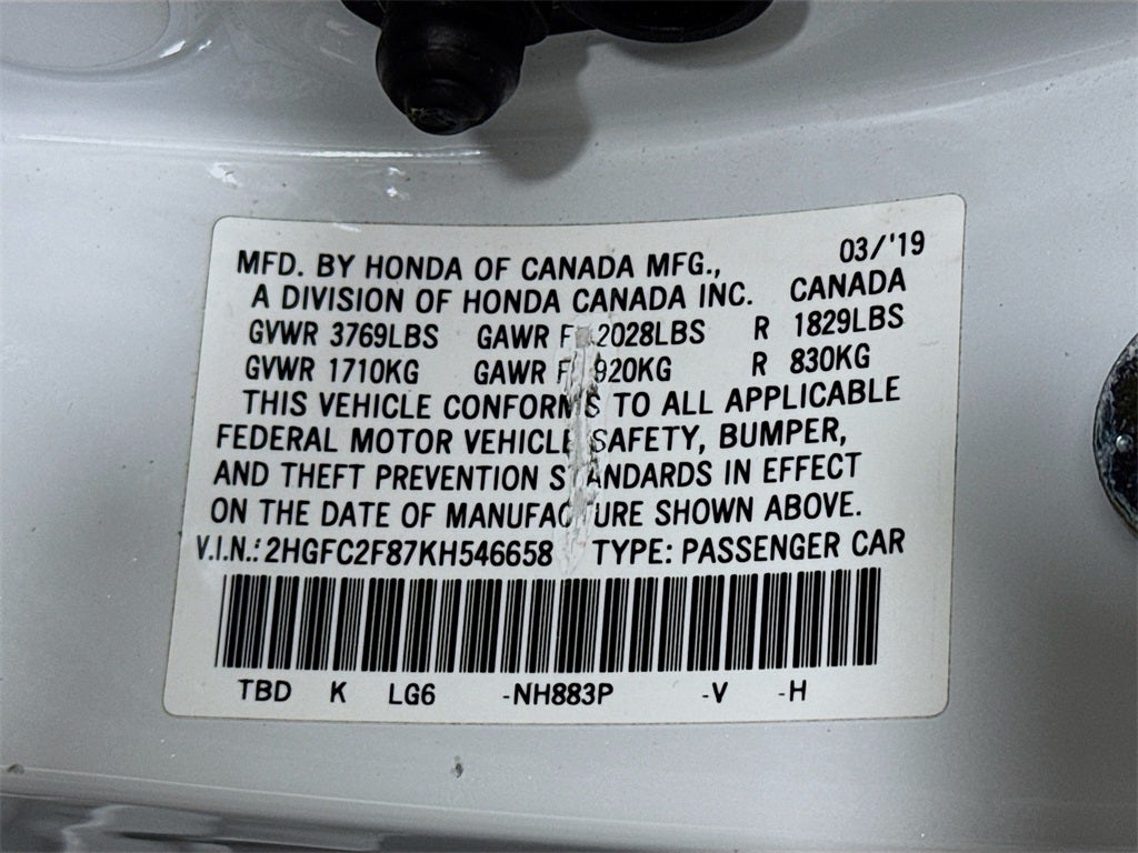 2019 Honda Civic Sport