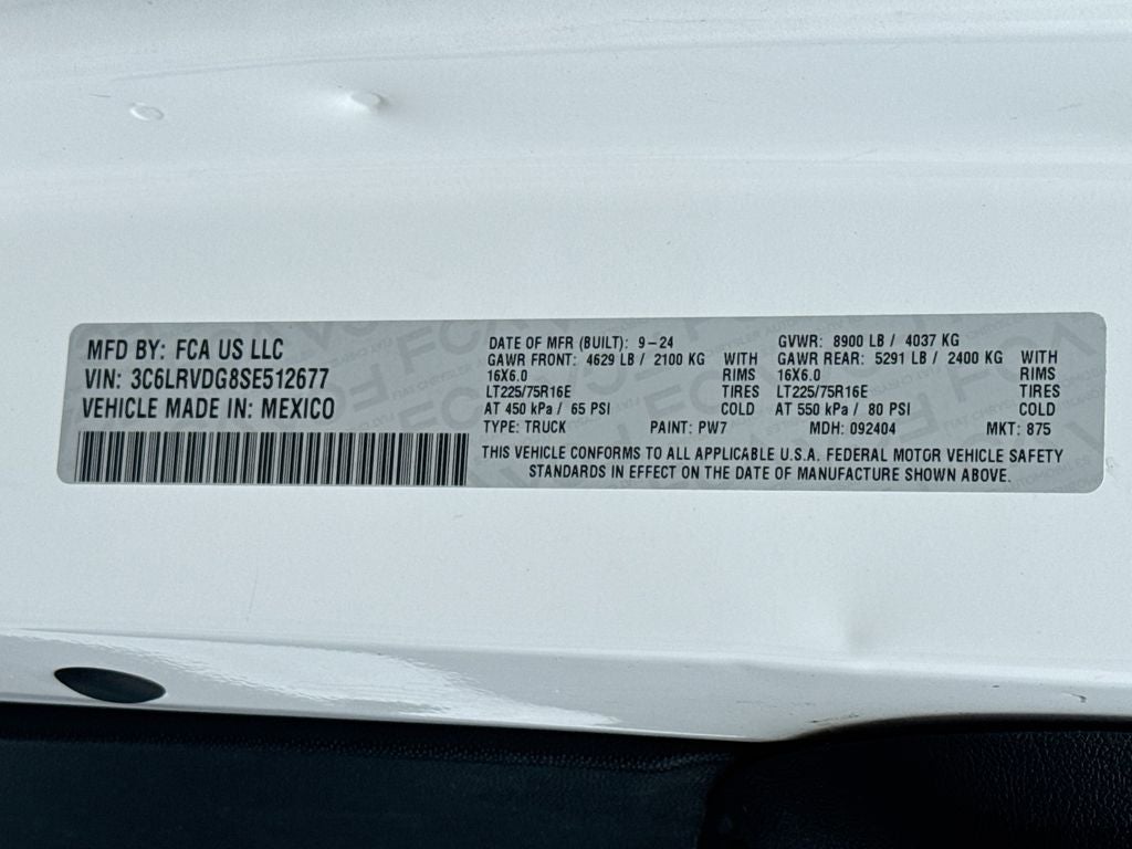 2025 RAM ProMaster 2500 High Roof 159 WB