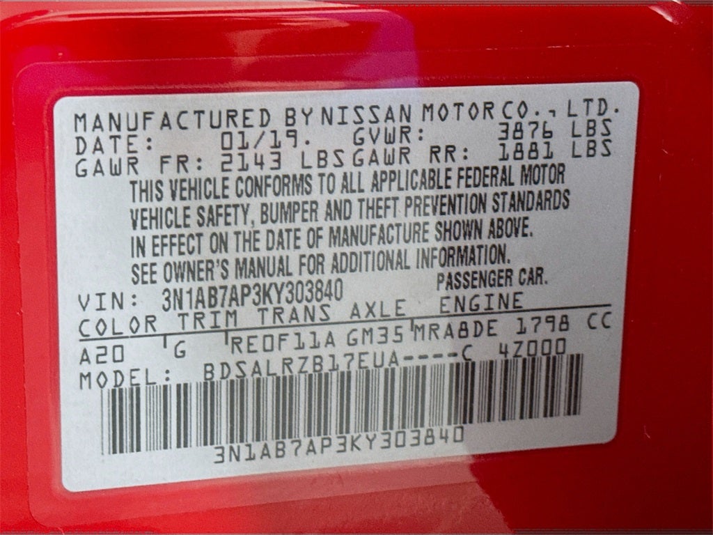 2019 Nissan Sentra SR