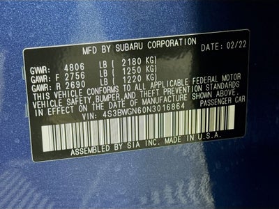 2022 Subaru Legacy Limited XT