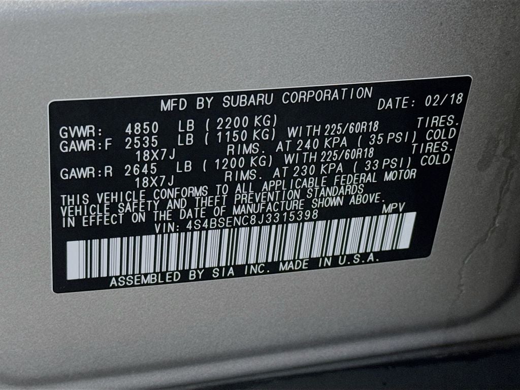 2018 Subaru Outback 3.6R Limited