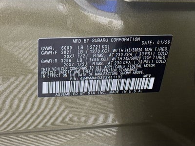 2026 Subaru Ascent Limited Bronze Edition