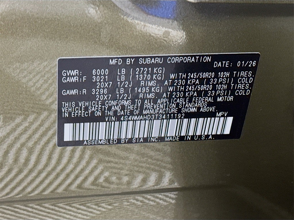 2026 Subaru Ascent Limited Bronze Edition