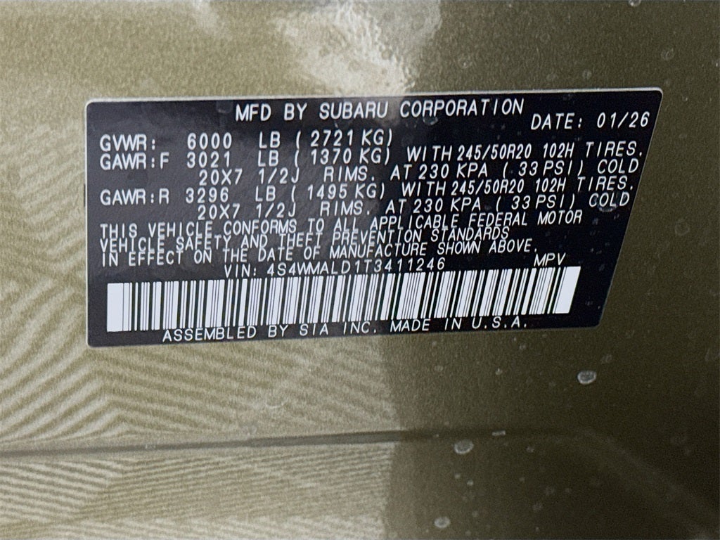 2026 Subaru Ascent Onyx Edition Touring