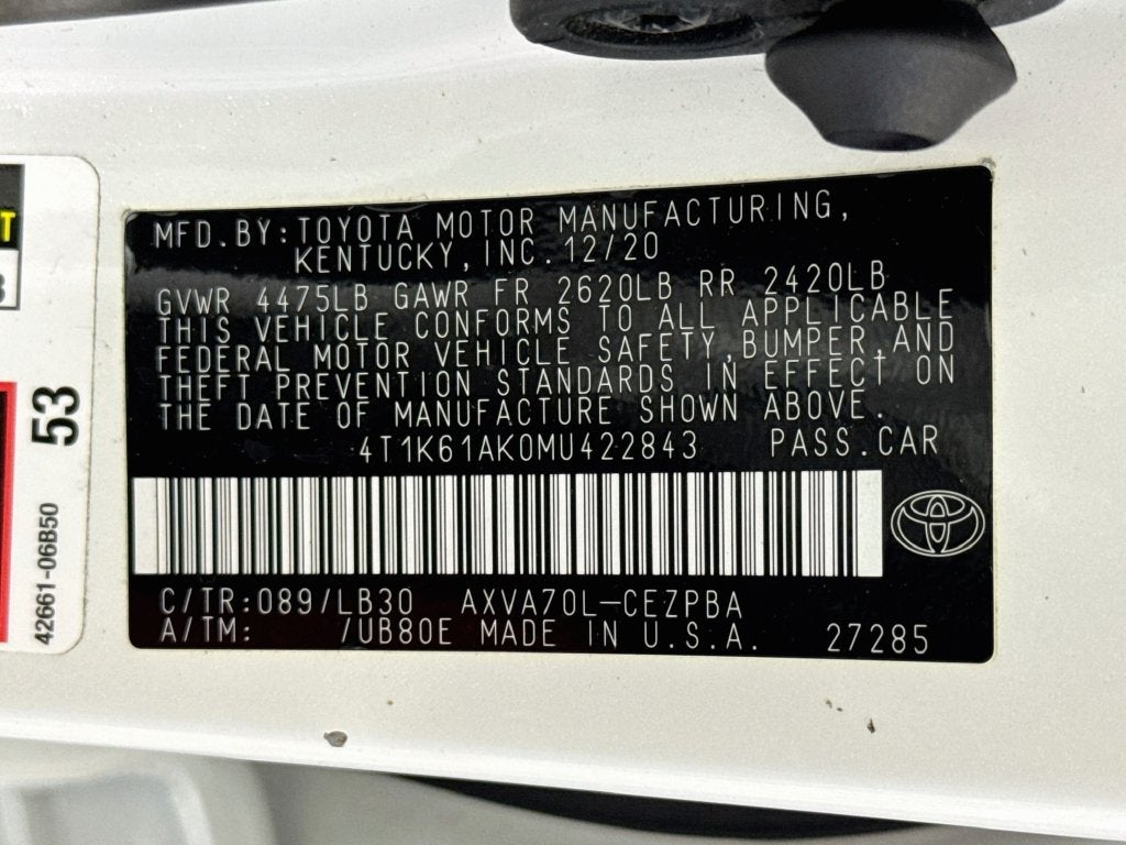 2021 Toyota Camry XSE AUTO (Natl)