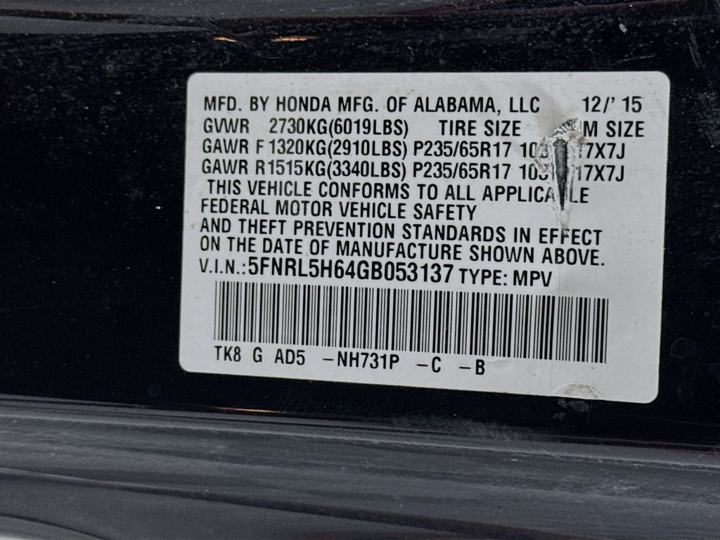 2016 Honda Odyssey EX-L
