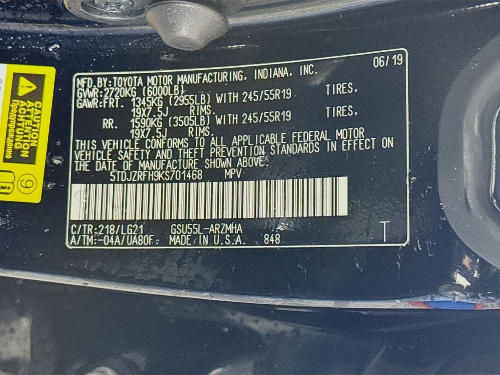 2019 Toyota Highlander SE