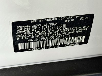 2026 Subaru WRX Premium