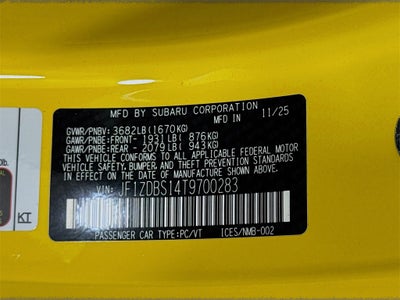 2026 Subaru BRZ Series.Yellow