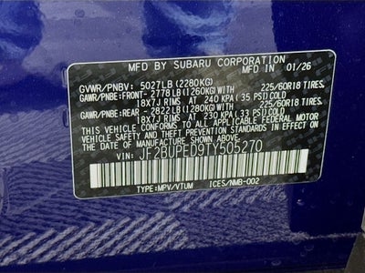2026 Subaru Outback Touring