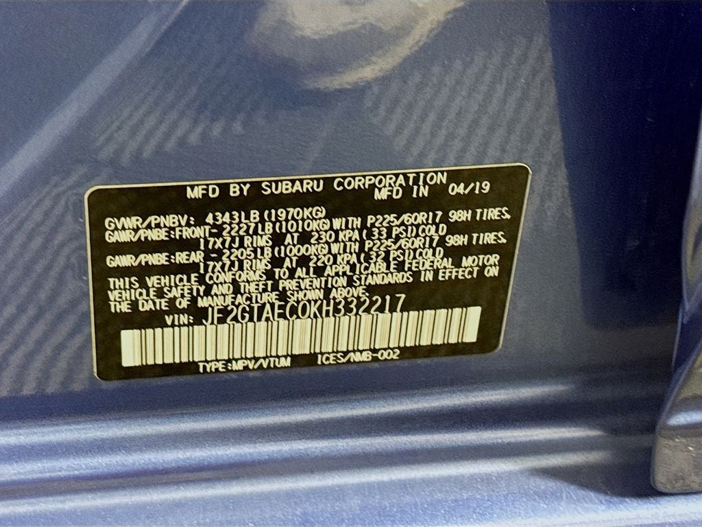 2019 Subaru Crosstrek 2.0i Premium